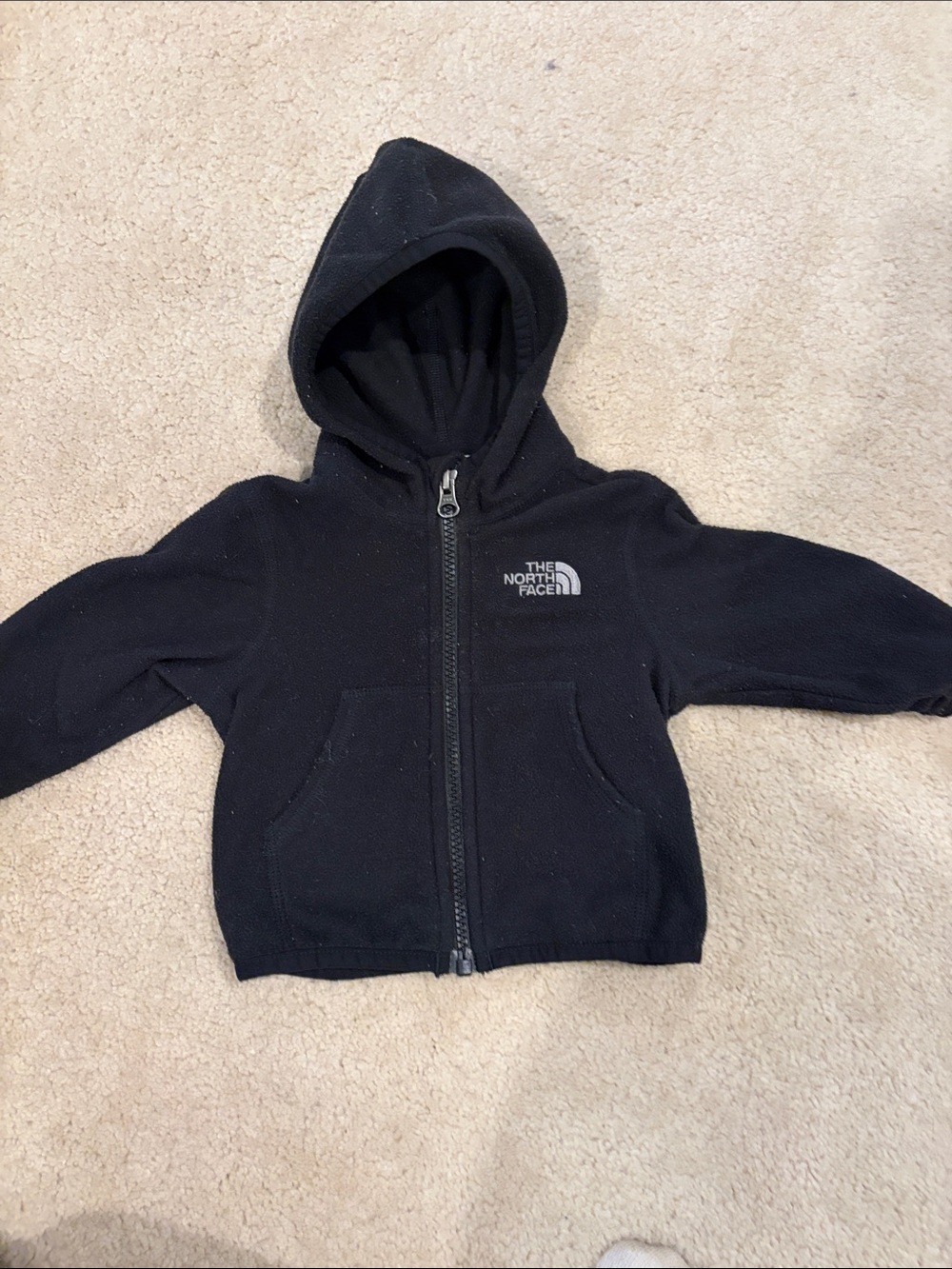 The North Face Black baby' Hooded Zip Fleece